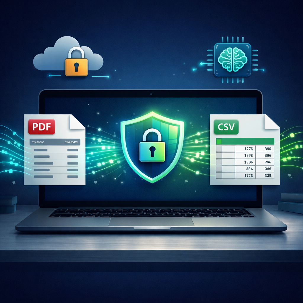 Secure PDF Bank Statement to CSV Conversion